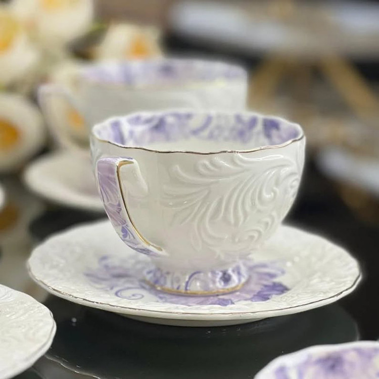 سرویس چای خوری 12 پارچه 6 نفره شاهین مدل dantella b