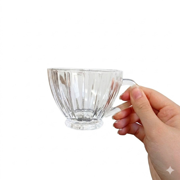 ست فنجان و نعلبکی 12 پارچه 6 نفره مدل کریستال کد GLASS