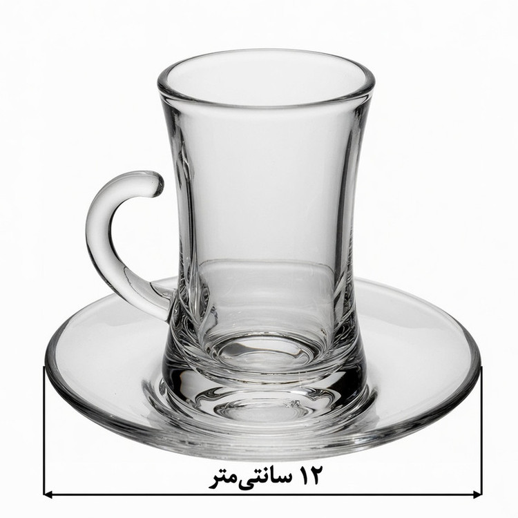 ست فنجان و نعلبکی 12 پارچه مناسب برای 6 نفر دلی مدل ساده و کلاسیک