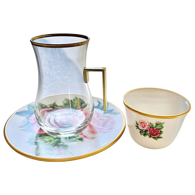 سرویس چای خوری 18 پارچه تویگار مدل Rose White