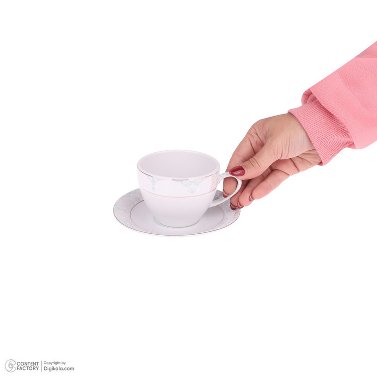 سرویس چای خوری 12 پارچه چینی مقصود طرح مونالیزا مدل دانمارکی ورژن 2