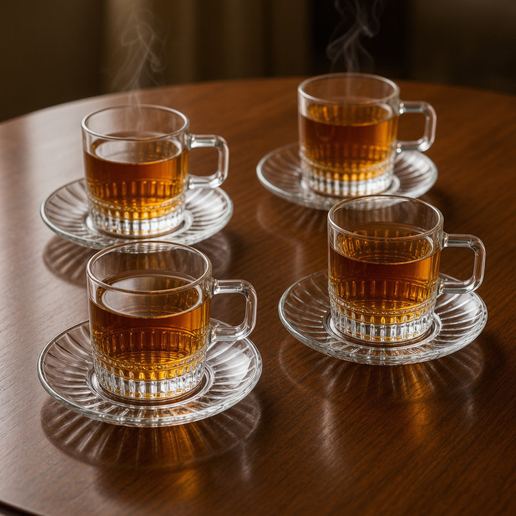 ست فنجان و نعلبکی 12 پارچه مناسب برای 6 نفر دلی مدل Tea and coffee