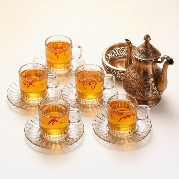 ست فنجان و نعلبکی 12 پارچه مناسب برای 6 نفر دلی مدل Tea and coffee