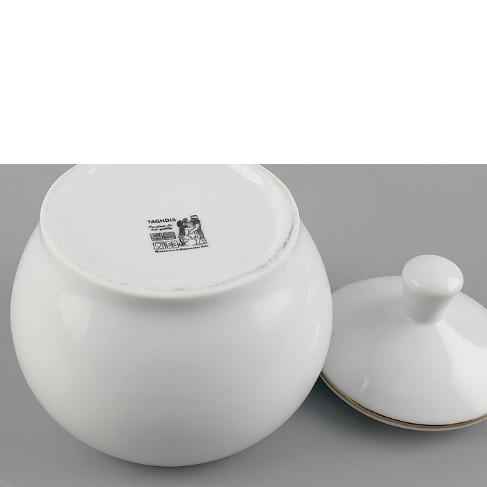سرویس چای خوری 16 پارچه شرکت صنایع چینی تقدیس مدل گرد خط طلا 309