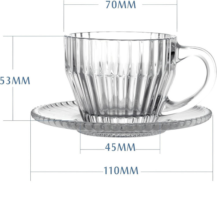 ست فنجان و نعلبکی 8 پارچه نوا مدل راه راه کد 1369n 2593