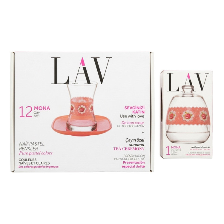 سرویس چای خوری 14 پارچه 6 نفره لاو مدل Mona PK