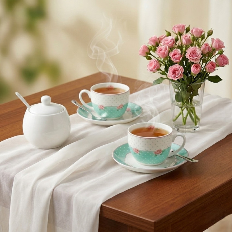 سرویس چای خوری 12 پارچه 6 نفره آنجلا مدل ZP-318