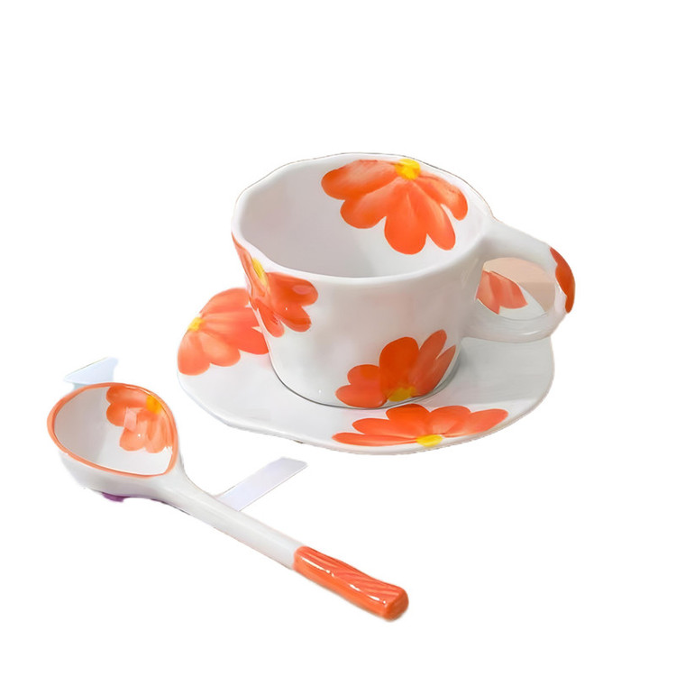سرویس چای خوری 2 پارچه 1 نفره مدل Flower کد 131
