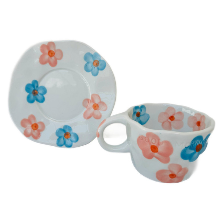 سرویس چای خوری 2 پارچه 1 نفره مدل Flower کد 131