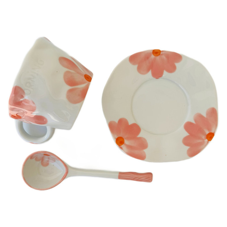 سرویس چای خوری 2 پارچه 1 نفره مدل Flower کد 131