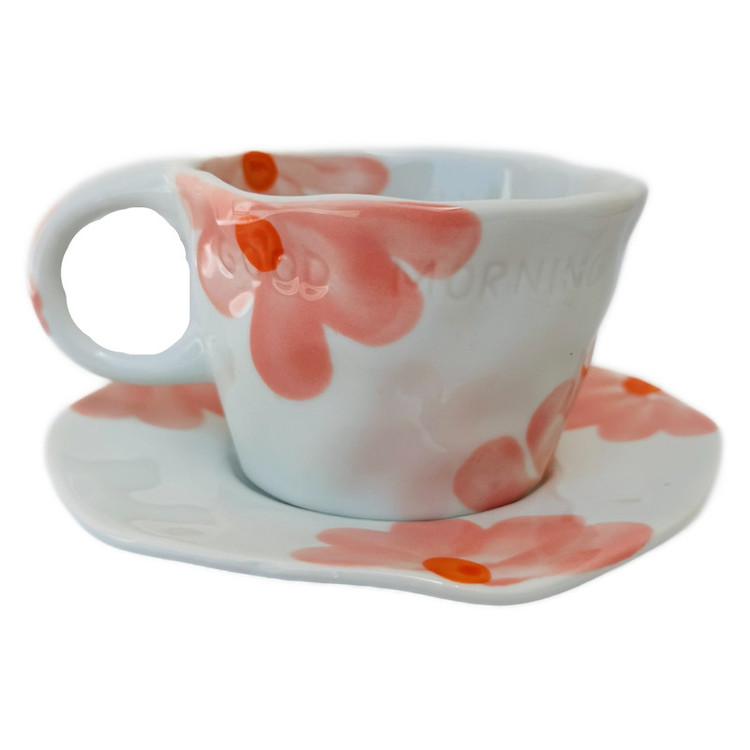 سرویس چای خوری 2 پارچه 1 نفره مدل Flower کد 131