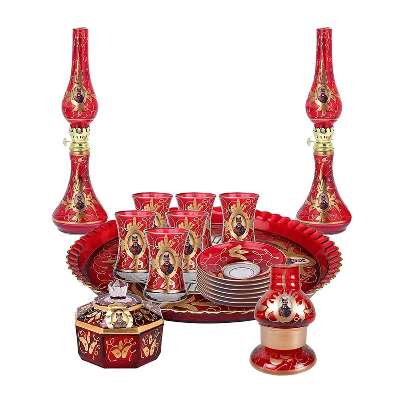 سرويس چای خوری 17پارچه مدل شاه عباسي كد 2000