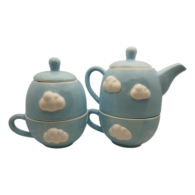 سرویس چای خوری 4 پارچه 2 نفره مدل ابر برجسته کد 01