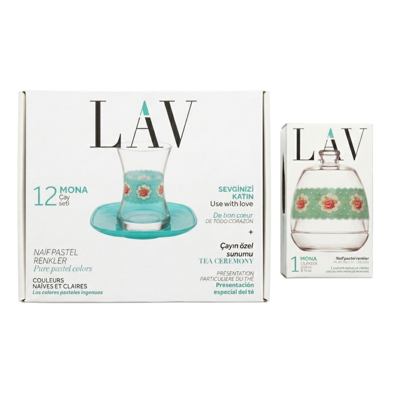 سرویس چای خوری 12 پارچه 6 نفره لاو مدل Mona BL