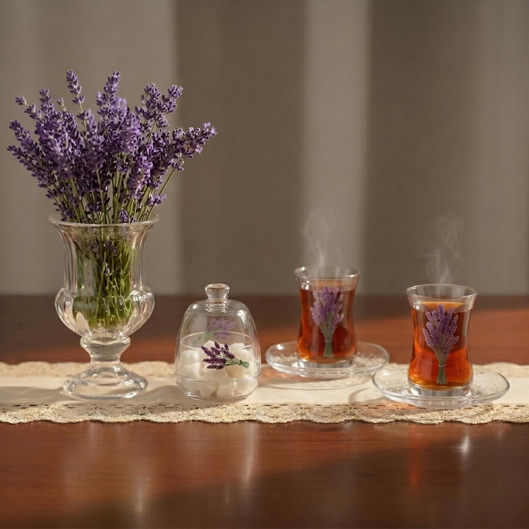 سرویس چای خوری 14 پارچه 6 نفره لاو مدل Lavanta