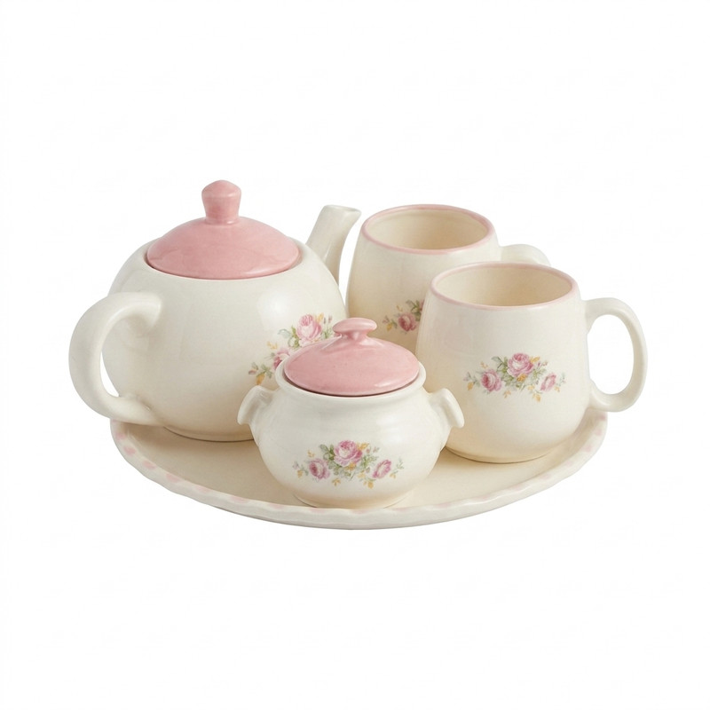 سرویس چای خوری 7 پارچه 2 نفره مدل گل گلی کد X_1123002