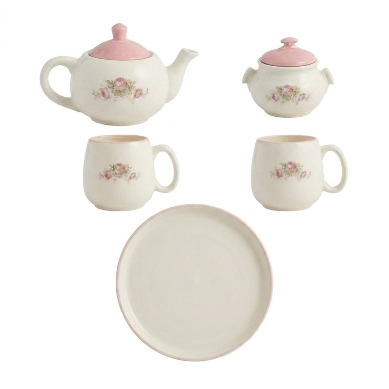 سرویس چای خوری 7 پارچه 2 نفره مدل گل گلی کد X_1123002