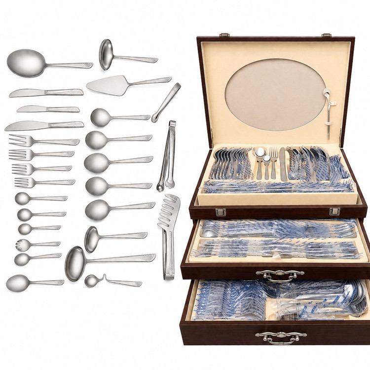 سرویس قاشق و چنگال 128 پارچه 12 نفره عرشیا مدل TM064S