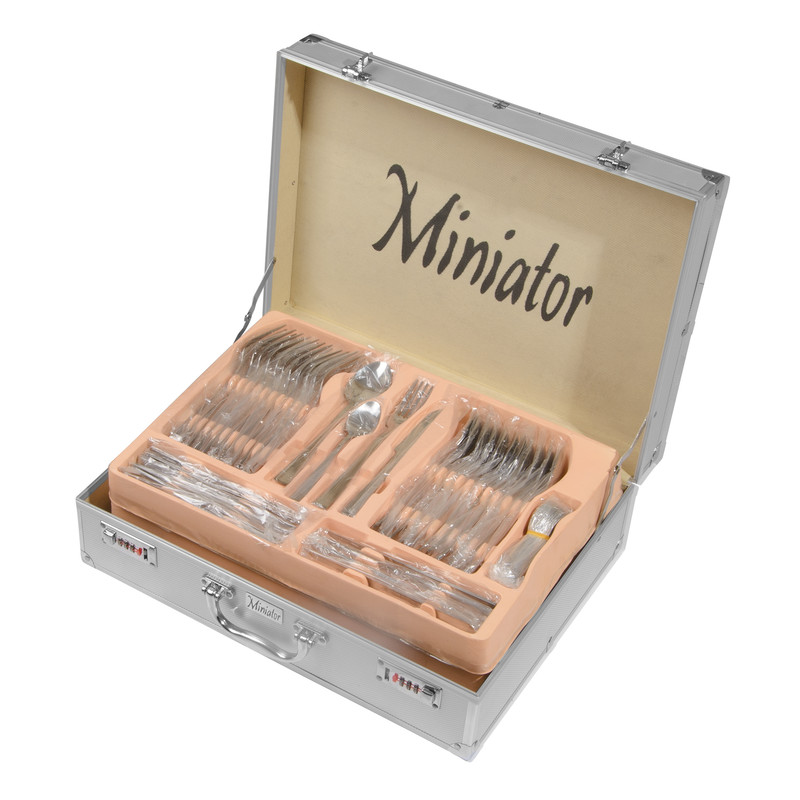 سرویس قاشق و چنگال 128 پارچه مینیاتور مدل ساده