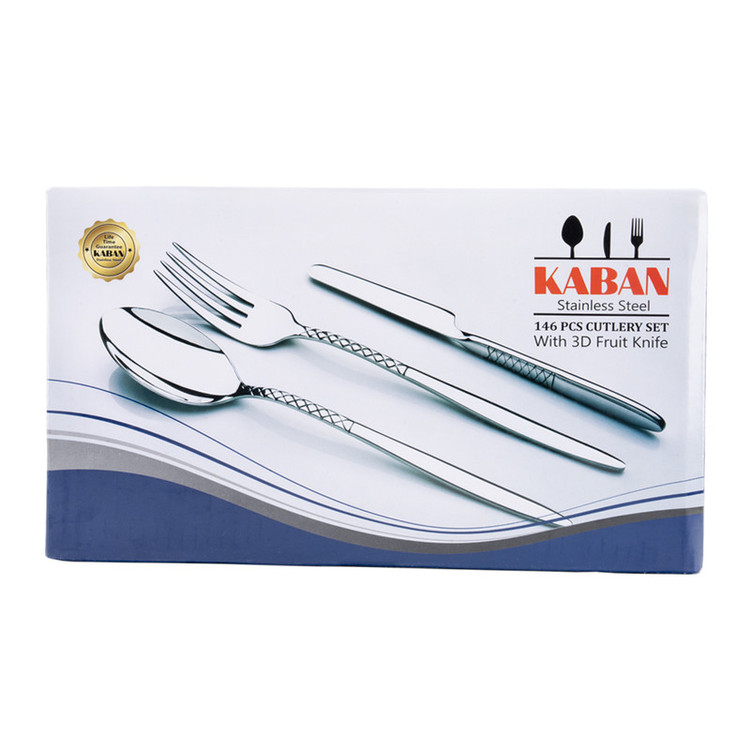 سرویس قاشق، چنگال و کارد استیل 146 پارچه 30 نفره کابان مدل 194