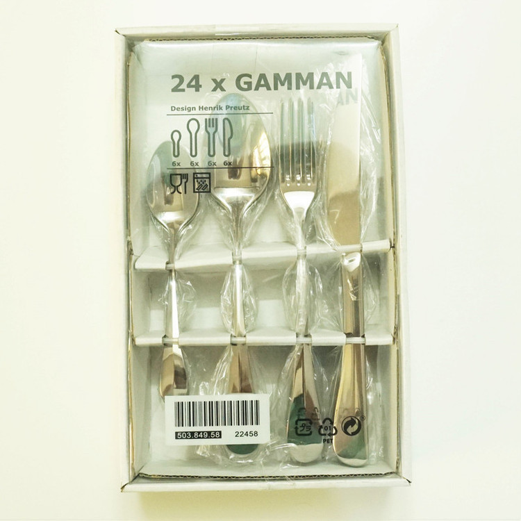 سرویس قاشق و چنگال 24 پارچه ایکیا مدل GAMMAN کد 503.849.58
