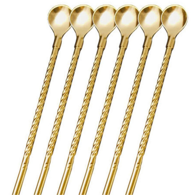 قاشق شربت خوری مدل Straw spoon بسته 6 عددی به همراه فرچه