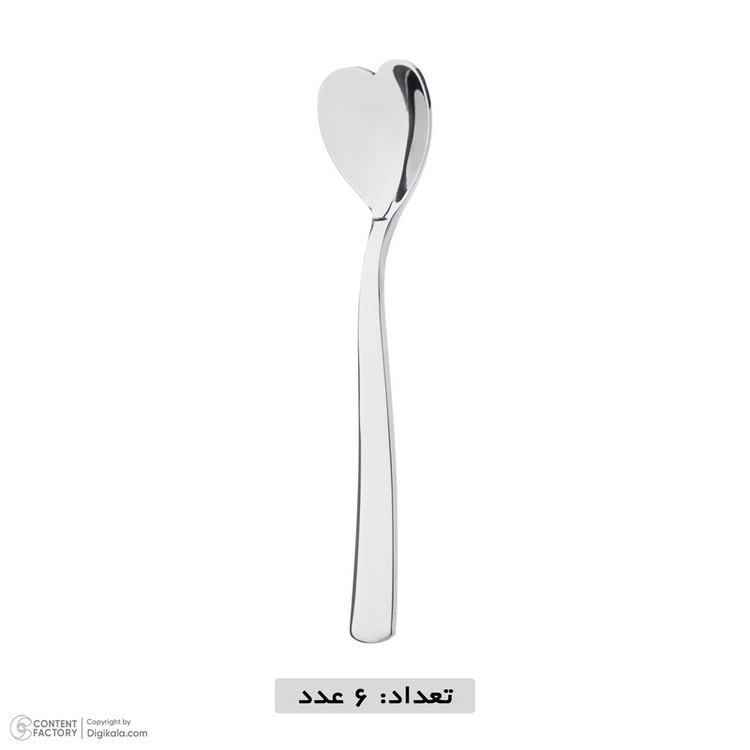 قاشق چای خوری پاشا مدل قلبی بسته 6 عددی