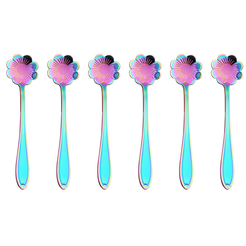قاشق چای خوری مدل Flower line کد 00633 مجموعه 6 عددی