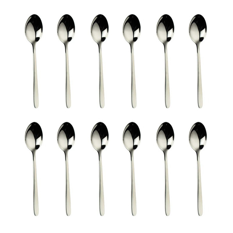 قاشق چای خوری گیلدا مدل دونا براق مجموعه 12 عددی