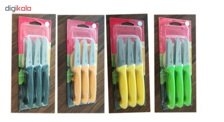 کارد میوه خوری تیتانیوم کد T10 بسته 6 عدد
