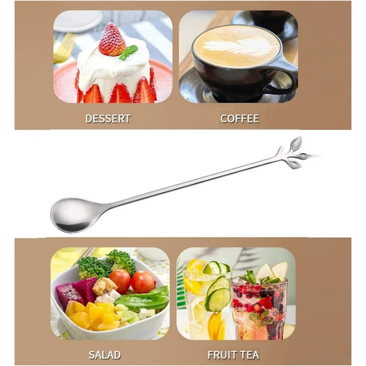 قاشق شربت خوری مدل برگ درخت بسته 2 عددی