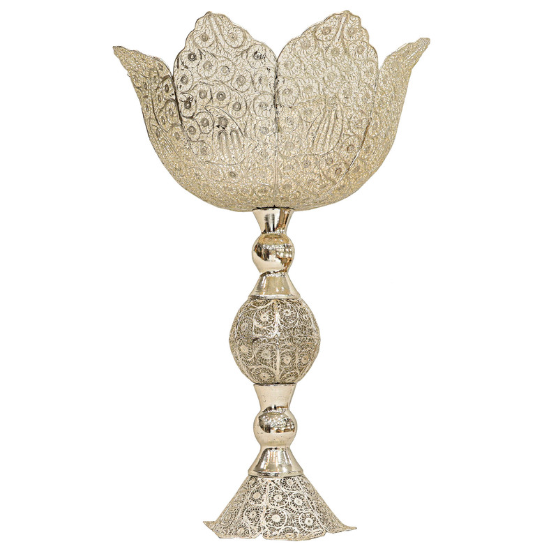 میوه خوری ملیله کاری صنایع دستی فاخر مدل با شکوه طرح گل کد 5336