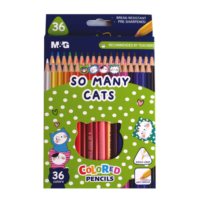 مداد رنگی 36 رنگ ام اند جی مدل so many cats