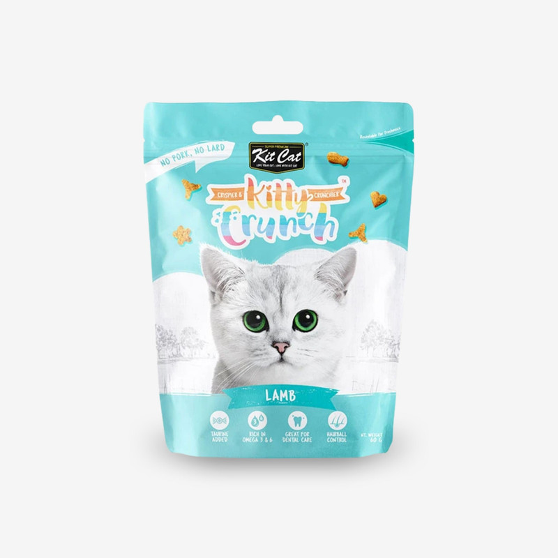 تشویقی بچه گربه کیت کت مدل Kitty Crunch طعم گوشت بره وزن ۶۰ گرم